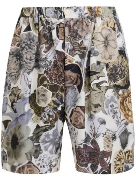 Svilene bermuda kratke hlače s cvjetnim printom s printom Marni