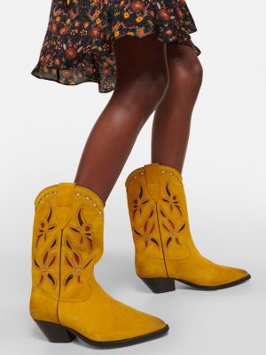 Ankle boots zamszowe Isabel Marant żółte
