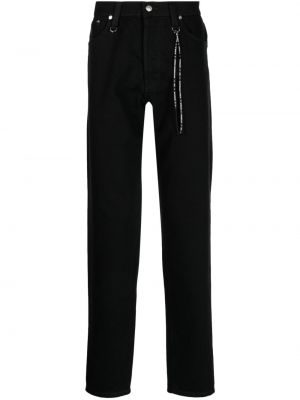 Straight fit džíny s nízkým pasem Mastermind World černé
