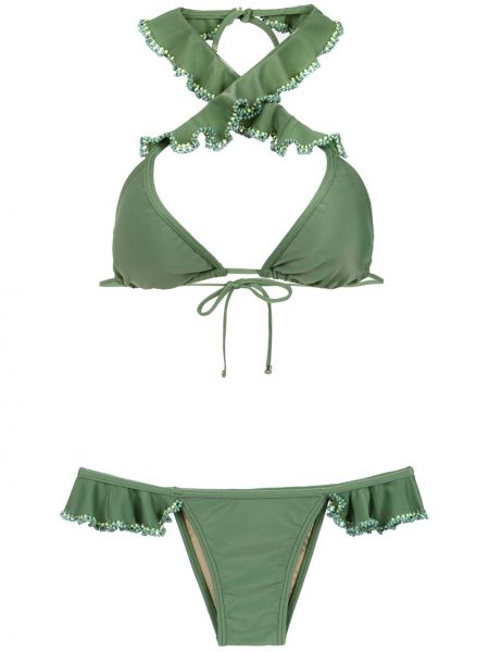 Bikini z falbankami Amir Slama zielony