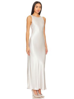 Robe longue en satin Sophie Rue argenté