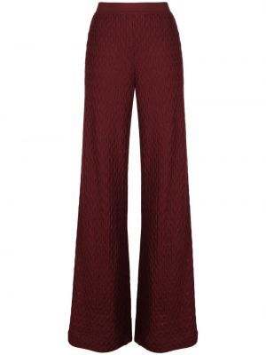 Pletené rovné kalhoty Missoni červené