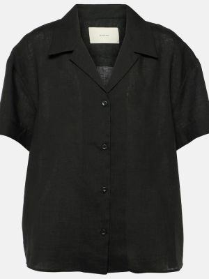 Λινό πουκάμισο Asceno μαύρο