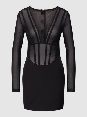 Sukienka mini z dekoltem w serek Bardot czarna