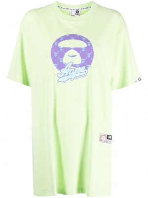 Koszulka z nadrukiem z dżerseju Aape By A Bathing Ape zielona