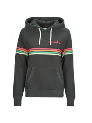 Hoodie a righe Superdry nero