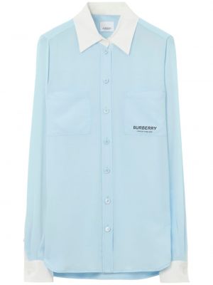 Camicia con stampa Burberry blu