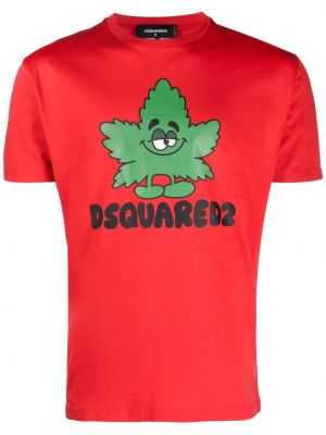 Тениска с принт Dsquared2 червено
