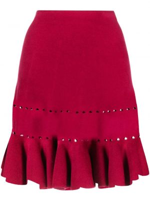 Suknja od brušene kože Alaïa Pre-owned crvena