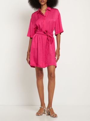 Vestito in tessuto jacquard Moschino rosa