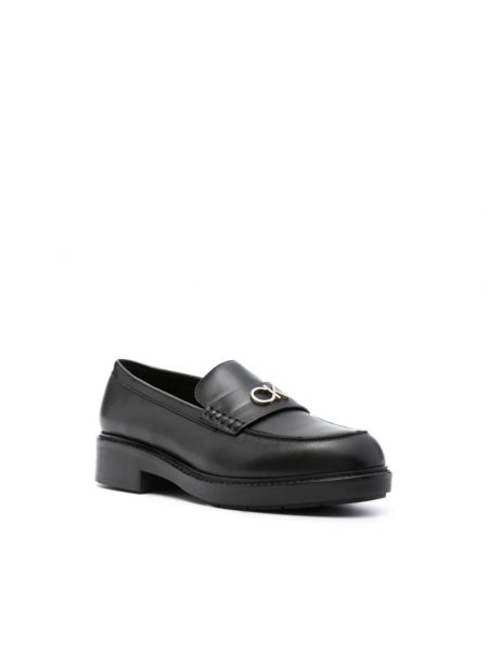 Loafers na niskim obcasie Calvin Klein czarne