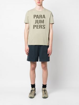 T-shirt en coton à imprimé Parajumpers vert