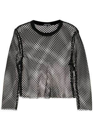 Прозрачна блуза Alcaçuz черно