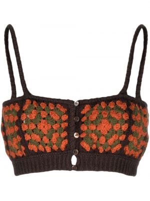 Floral crop top Alanui brun