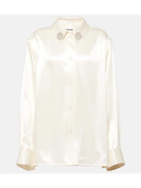 Σατέν πουκάμισο Jil Sander λευκό