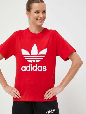 Бавовняна футболка Adidas Originals червона