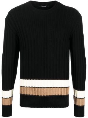 Sweter w paski relaxed fit Tagliatore czarny