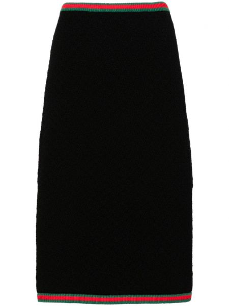 Černé pruhované pouzdrová sukně Gucci