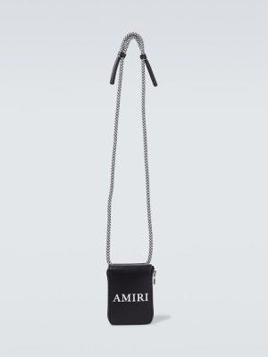 Kožená crossbody kabelka Amiri čierna
