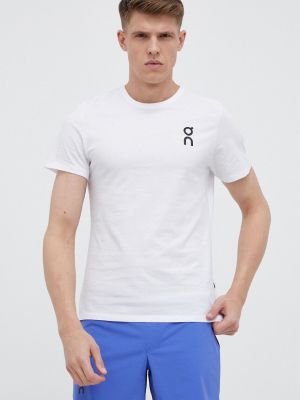 Тениска с дълъг ръкав с принт On-running бяло