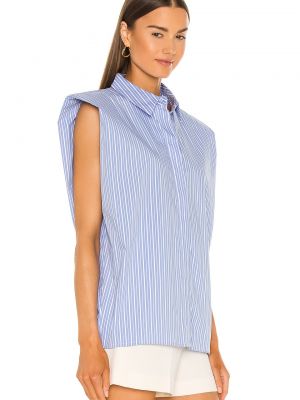 Рубашка в полоску с подплечниками Bardot синяя
