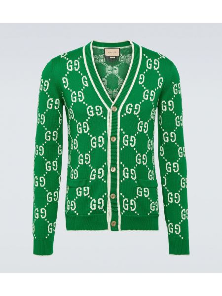 Cardigan di cotone Gucci verde