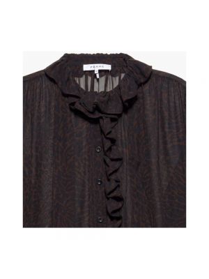 Bluse mit geknöpfter Frame schwarz