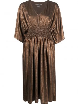 Платье с V-образным вырезом металлическое Majestic Filatures, коричневое