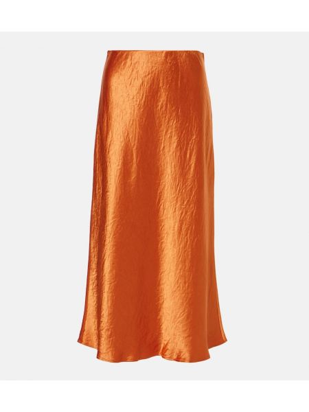 Satin midi nederdel Max Mara orange