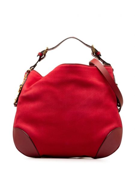 Usnjena torba z žeblji Gucci Pre-owned rdeča