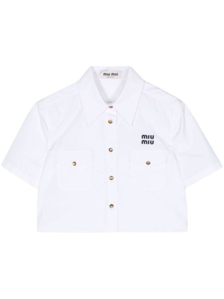 Krekls ar apdruku Miu Miu Pre-owned balts
