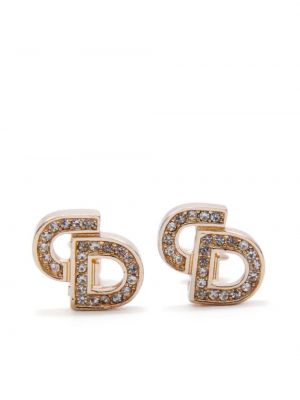 Boucles d'oreilles à boucle Christian Dior doré