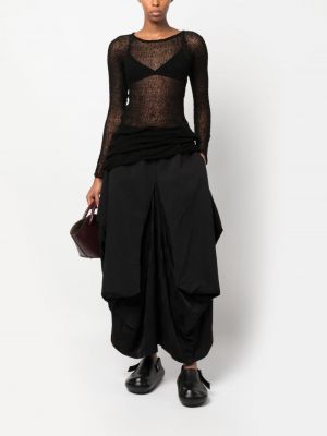 Długa spódnica żakardowa drapowana Uma Wang czarna