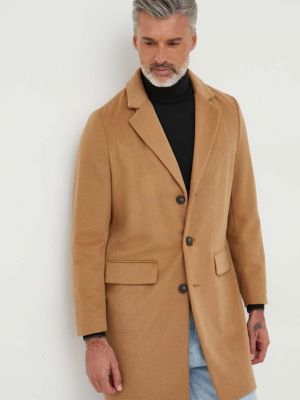 Vlněný kabát United Colors Of Benetton béžový