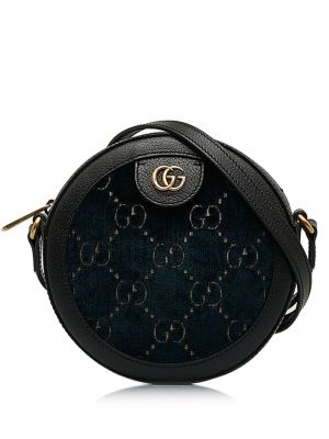 Кадифени чанта през рамо Gucci Pre-owned черно