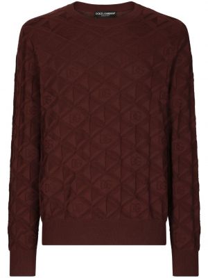 Жакардов копринен пуловер Dolce & Gabbana