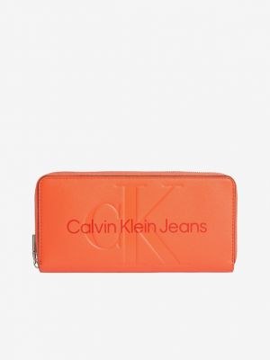 Pénztárca Calvin Klein Jeans narancsszínű