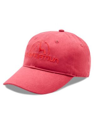 Aksamitna czapka z daszkiem La Sportiva czerwona