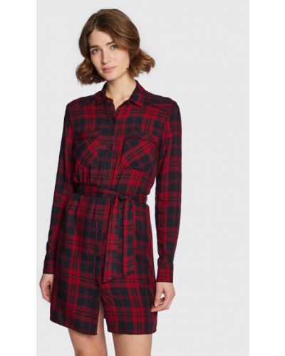 Robe chemise Pepe Jeans rouge