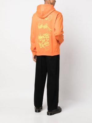 Bluza z kapturem z nadrukiem Objects Iv Life pomarańczowa