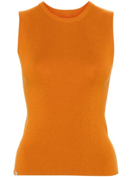 Megztas kašmyro palaidinė be rankovių Extreme Cashmere oranžinė