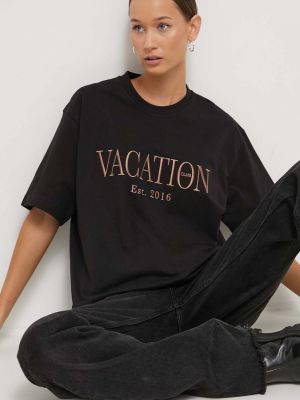 Koszulka bawełniana On Vacation czarna
