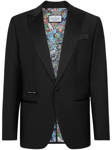 Perlen langer blazer Philipp Plein schwarz