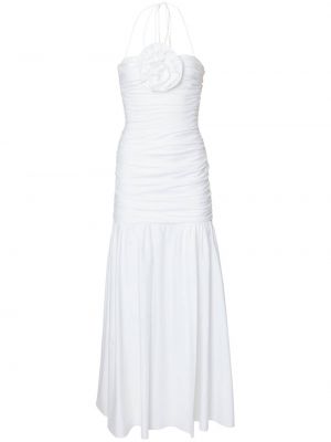 Robe de soirée à fleurs avec applique Carolina Herrera blanc