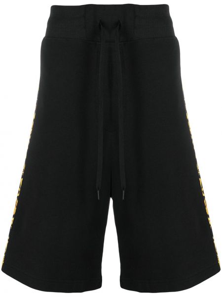 Shorts en jean à imprimé Versace Jeans Couture noir