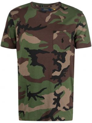 T-shirt aus baumwoll mit print mit camouflage-print Polo Ralph Lauren grün