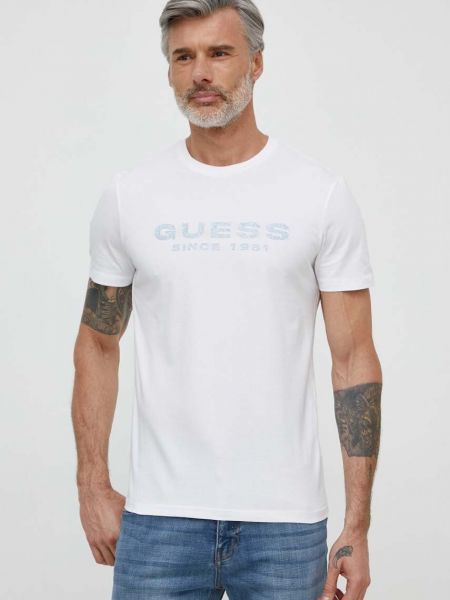 Koszulka z nadrukiem Guess biała