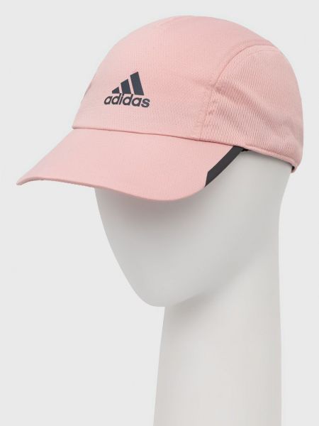 Czapka z daszkiem z nadrukiem Adidas Performance różowa