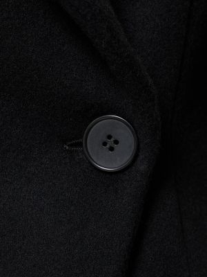 Aszimmetrikus gyapjú kabát Alexander Mcqueen fekete