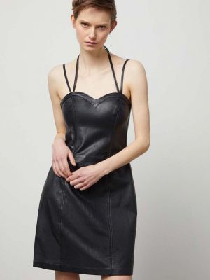 Kožna mini haljina Answear Lab crna
